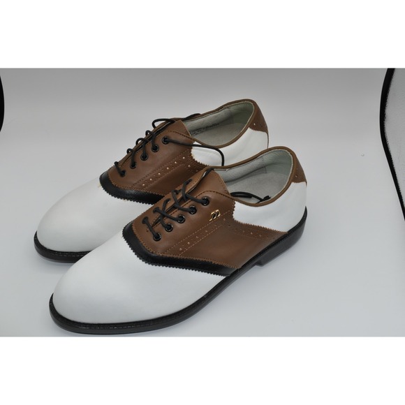 Mizuno Golf Shoes Men's Size 8 Brown White Lace Up CL-401 9934 Spike Comfort - Picture 1 of 6